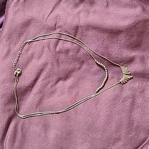 2 strand silver tone necklace